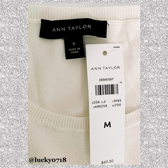 Ann Taylor NWT Cream Seasonless Short Sleeve Top M - Picture 6 of 7